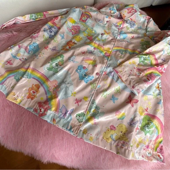 New Care Bears x Dolls Kill Pastel Pink Raincoat